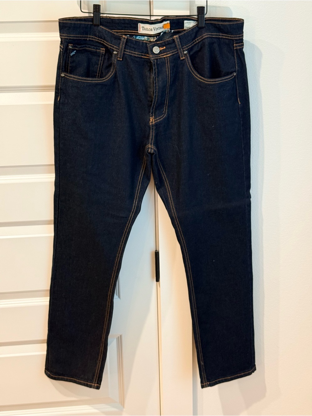 Tailor Vintage Men’s Dark Indigo Slim Straight Jeans